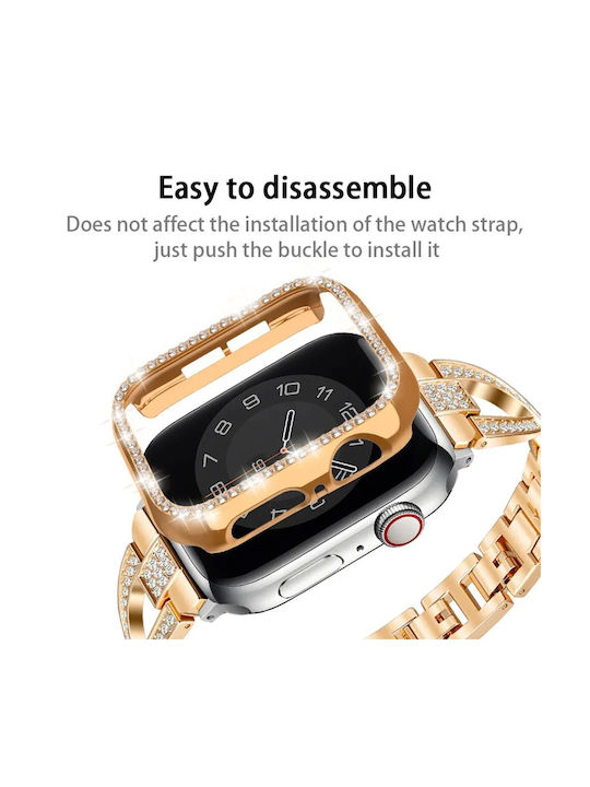 Luxury Diamond Pc Protective Case for Apple Watch 1 2 3 38 mm Silver
