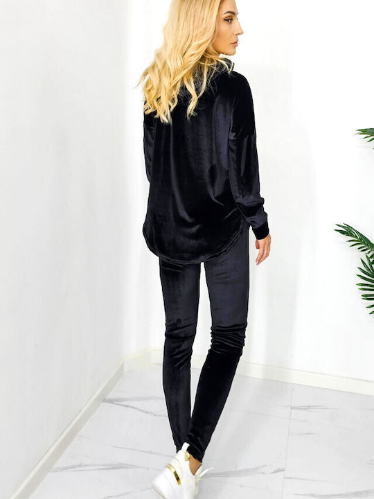 Set de trening Catifea Negru