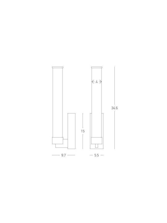 Zambelis Lights Φωτιστικό Τοίχου LED Χρυσό 5.5x9.7x34.6εκ. Zambelis Lights Φωτιστικό Τοίχου LED Χρυσό 5.5x9.7x34.6εκ.