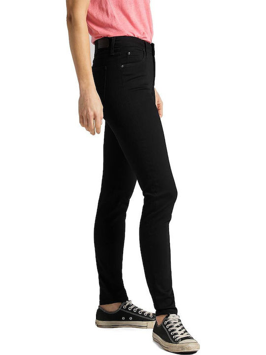 Scarlett Ψηλόμεσο Γυναικείο Jean Παντελόνι σε Skinny Εφαρμογή Μαύρο