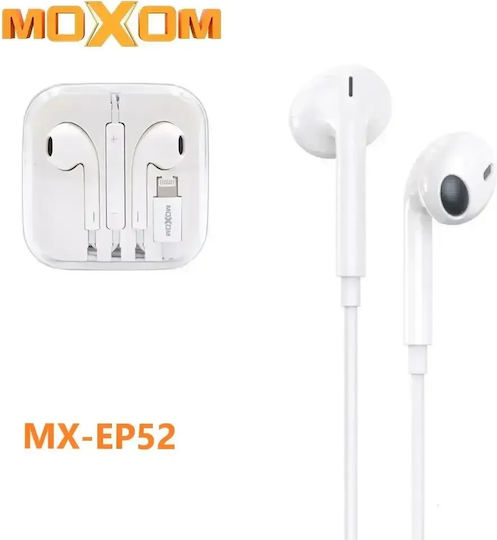Moxom EP52 Earbuds Handsfree με Βύσμα 3.5mm Λευκό