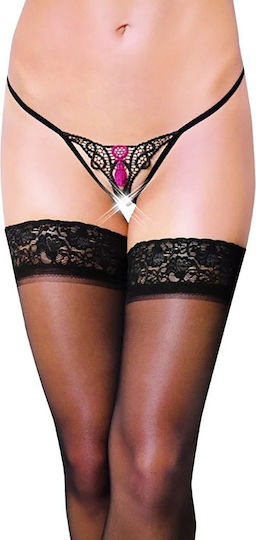 Softline 2451 Γυναικείο Sexy String με Δαντέλα Black