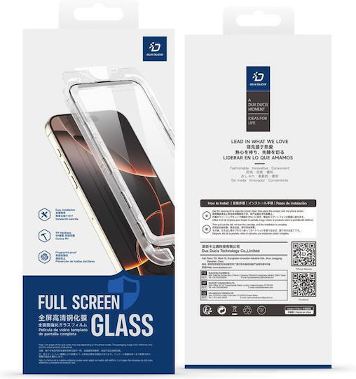 Dux Ducis 2.5D Full Face Tempered Glass Black (iPhone 17 / 17 Pro / 16 Pro)