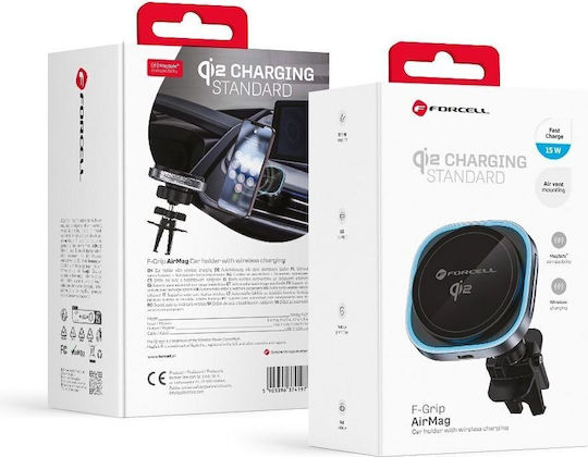 Forcell F-grip Car Mobile Mount with Magnet and Wireless Charging MagSafe Gray