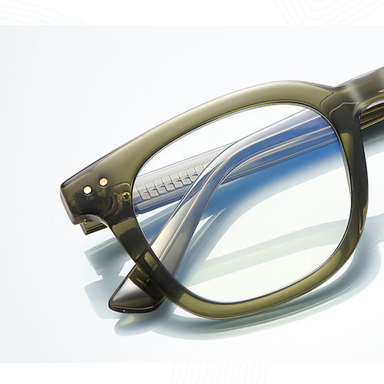 Techsuit Anti-Blue Light Glasses Reflex PC 2229 Men Round TR90 & Metal Frame AC Lens Black