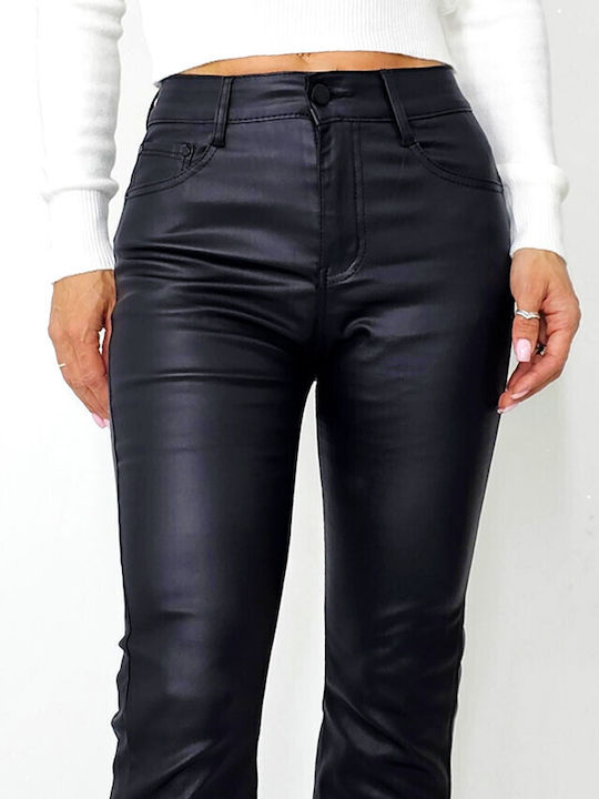 Dama Tesatura Pantaloni Push-up Evazați cu Croială Relaxată Black