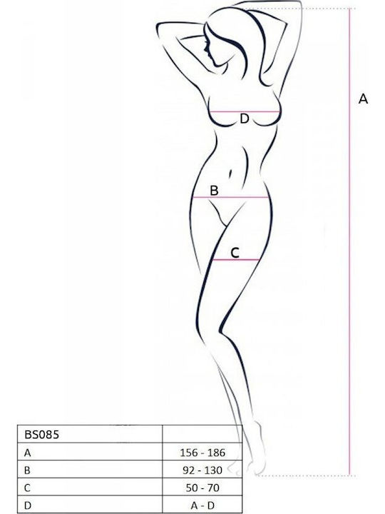 Passion BS062 Sexy Bodystocking Mesh with Open Crotch Black