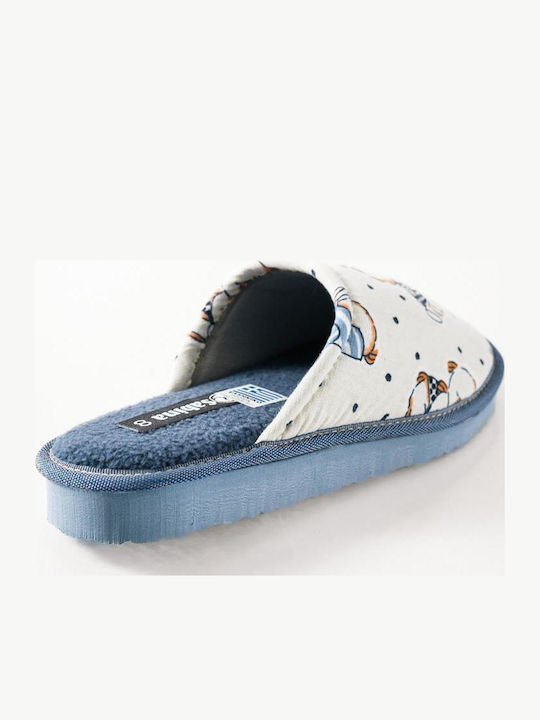 Women's Slippers with Animals Blue