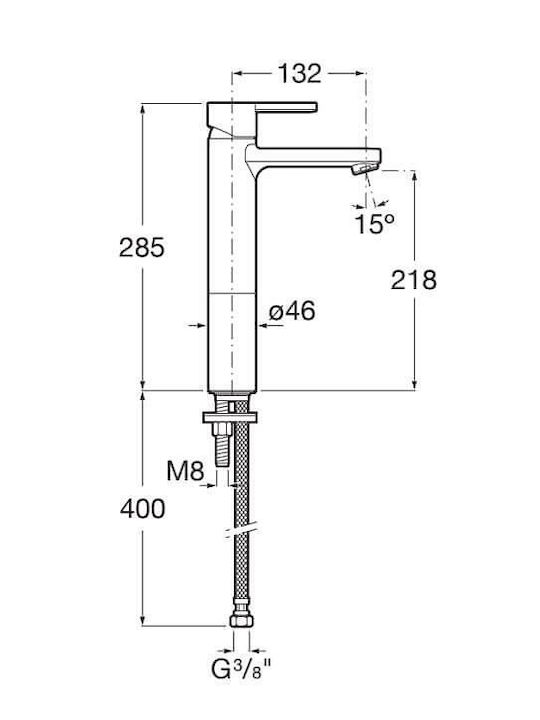 Roca Mixing Tall Sink Faucet Rose Gold