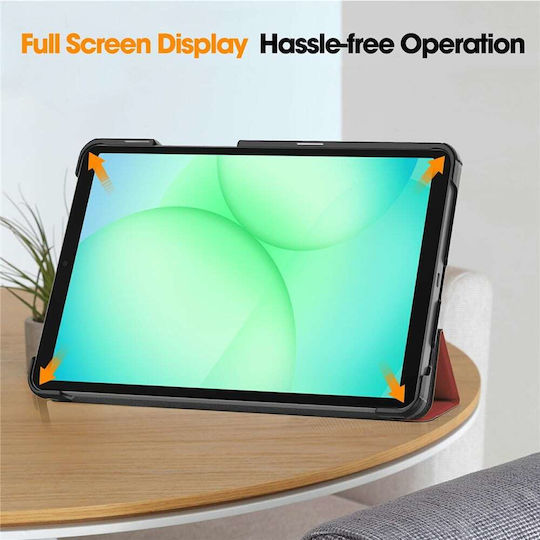 Techsuit Foldpro Flip Cover Περιστρεφόμενη Κόκκινη (Samsung Galaxy Tab A11, A9)