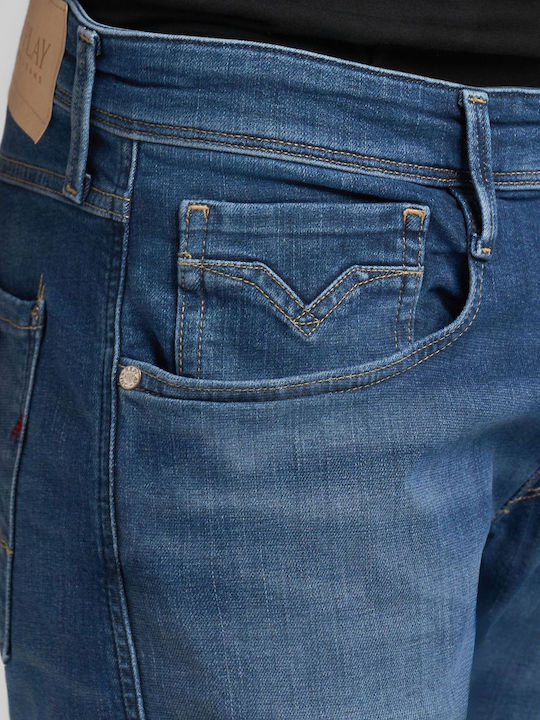 Anbass Men's Jeans Pants with Slim Fit Dark Blue