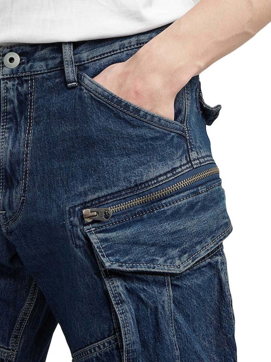 M Rovic 3d Men's Jeans Pants with Loose Fit Blue