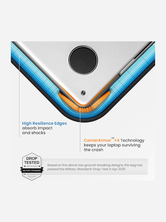 tomtoc Αδιάβροχη Θήκη για Laptop 14" σε Γκρι χρώμα