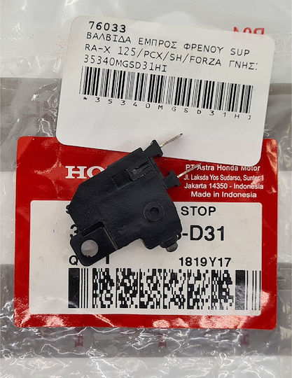 Front Brake Valve Supra-x 125 Pcx Sh Genuine Honda 35340-mgs-d31hi