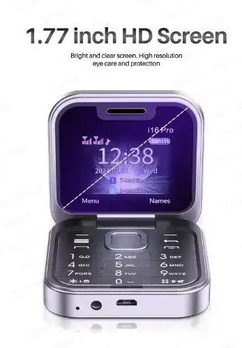 Andowl P9 Pro Dual SIM Мобилен Телефон с Бутони (Английски, Френски, Испански, Португалски, Италиански, Руски, Арабски, Иврит) Златист