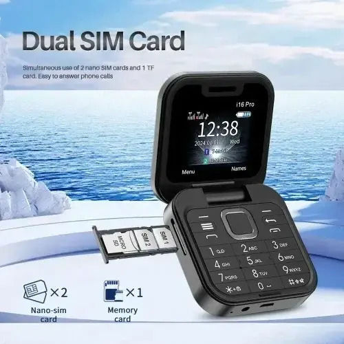 Andowl P9 Pro Dual SIM Мобилен Телефон с Бутони (Английски, Френски, Испански, Португалски, Италиански, Руски, Арабски, Иврит) Златист