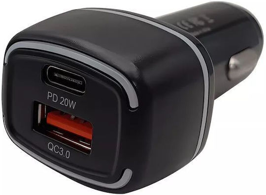 Car Charger 38W With Ports 1xUSB 1xType-C