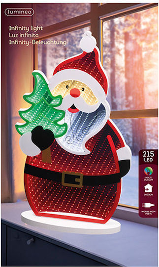 Lumineo Christmas Lighting Infinity Light Santa Claus Tree 215 Leds 39.8cm