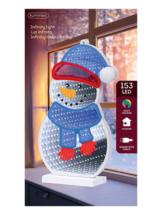 Χριστουγεννιάτικο Φωτιστικό Lumineo Infinity Light Snowman Blue Scarf 153 Leds 27.2cm 489926