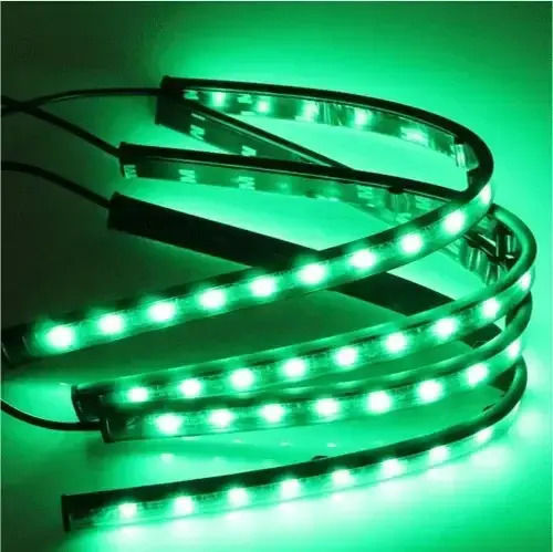 Εσωτερικά Led Φώτα Αυτοκινήτου Music Rgb 33cm Τηλεχειριστήριο 4τμχ