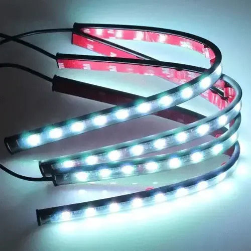 Εσωτερικά Led Φώτα Αυτοκινήτου Music Rgb 33cm Τηλεχειριστήριο 4τμχ