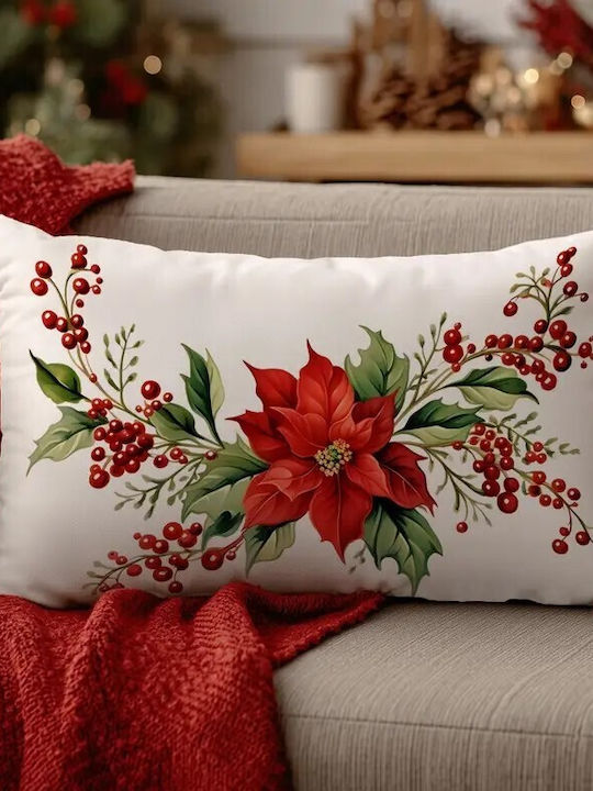 By Queen Limited Festive Edition Μαξιλαροθήκη Poinsettia Elegance 50x30εκ