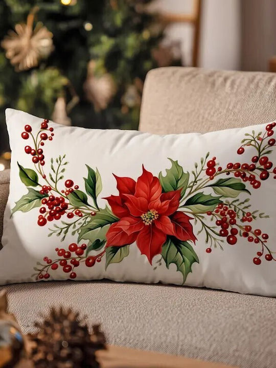 By Queen Limited Festive Edition Μαξιλαροθήκη Poinsettia Elegance 50x30εκ