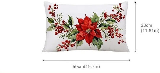 By Queen Limited Festive Edition Μαξιλαροθήκη Poinsettia Elegance 50x30εκ