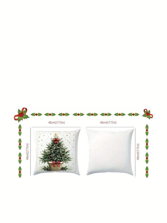 By Queen Limited Festive Edition Pillow Case Tree Red Balls Gold Star 45x45cm