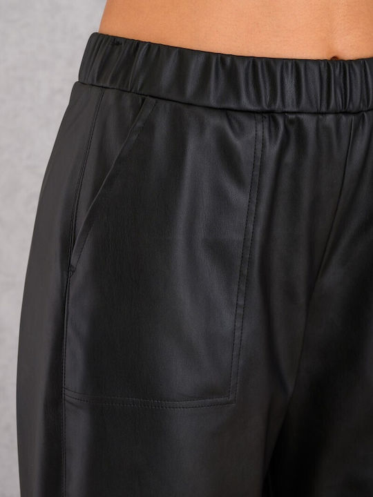 Derpouli Women's Leather Blazer Black