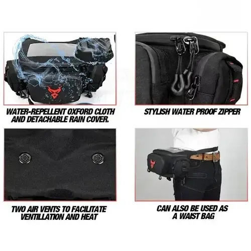 MC-0117 Motorcycle Handlebar Bag Black Colour
