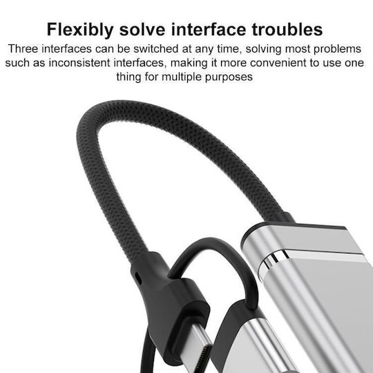 USB-A / USB-C Докинг станция с 4K PD Ethernet Сребрист (EDA008407101A)