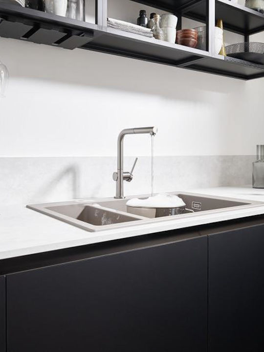 Hansgrohe Смесител За Кухня Настолен С Подвижен Душ Сребрист