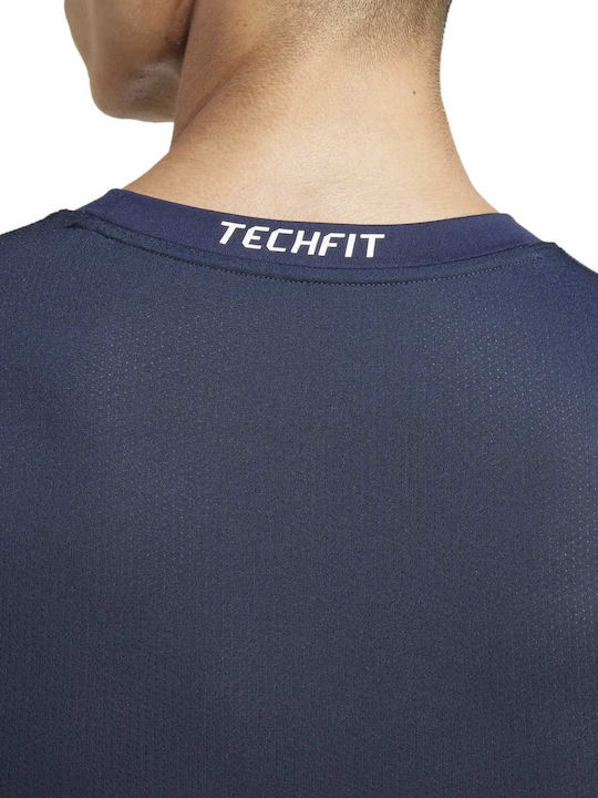 adidas Techfit Compression Herren Thermo Langarmshirt Kompression Blau
