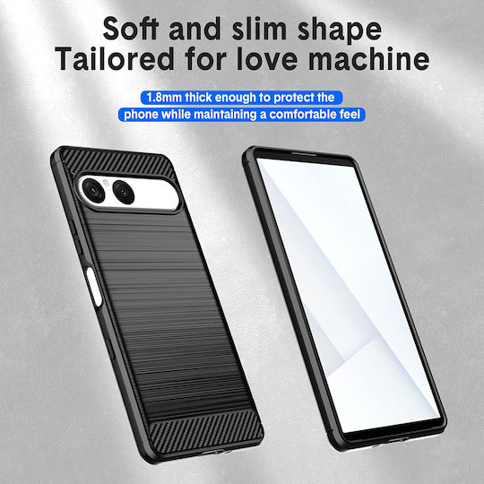 Techsuit Carbon Stoßstange Silikon / Kunststoff Schwarz (Xperia 10)