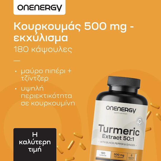 OnEnergy Turmeric 500mg 180 capace Turmeric