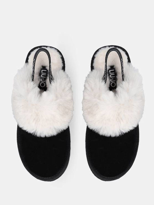 Jane Wildleder Hausschuhe Damen Pantoffeln Schwarz