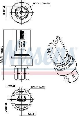 Pressure Switch Air Conditioning Nissens 301102