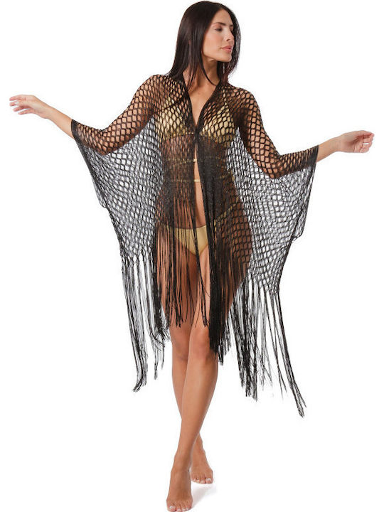 Silia D Women's Kimono Beachwear Black