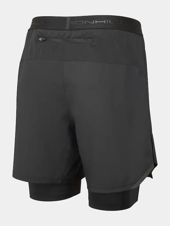 Twin 2 in 1 Sports Men's Shorts All Black Black