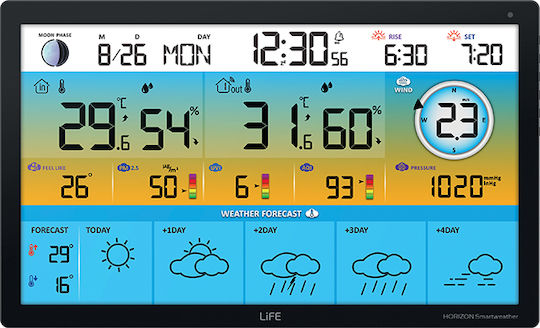 Life Horizon Smartweather Tuya Wireless Digital Weather Station Tabletop / Wall Mounted