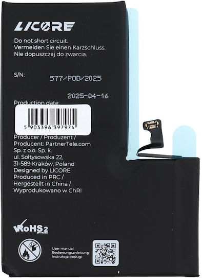 Licore Συμβατή Μπαταρία Αντικατάστασης 4422mAh για iPhone 15 Pro Max