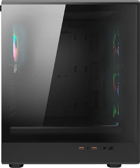 Cougar Airface Pure Rgb Gaming Midi Tower Κουτί Υπολογιστή με RGB Φωτισμό Μαύρο