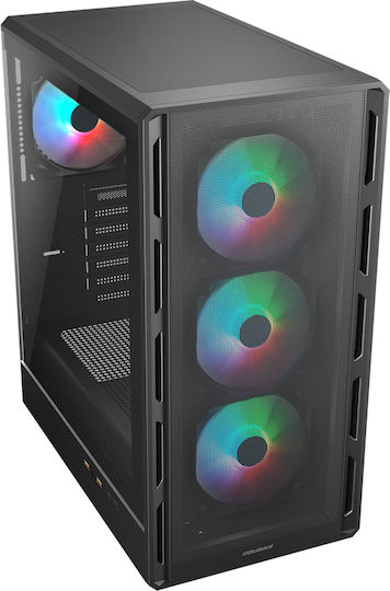 Cougar Airface Pure Rgb Gaming Midi Tower Κουτί Υπολογιστή με RGB Φωτισμό Μαύρο
