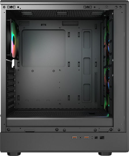 Cougar Airface Pure Rgb Gaming Midi Tower Κουτί Υπολογιστή με RGB Φωτισμό Μαύρο