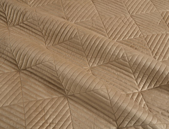 Liolios Home Palmira Coverlet Queen Size from Polyester Lt Coffee 220x240cm