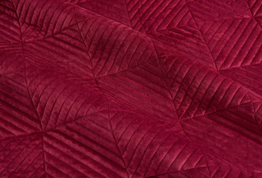 Liolios Home Palmira Κουβερλί Υπέρδιπλο από Πολυεστέρα Burgundy, Μπορντώ 220x240cm