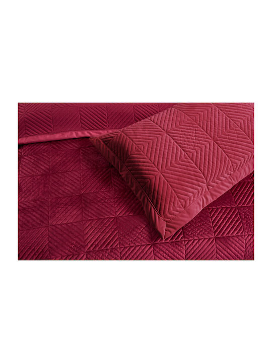 Liolios Home Palmira Coverlet Queen Size from Polyester Burgundy 220x240cm