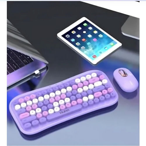 QS-808 Kabellos Bluetooth Tastatur & Maus Set Englisch US Lila