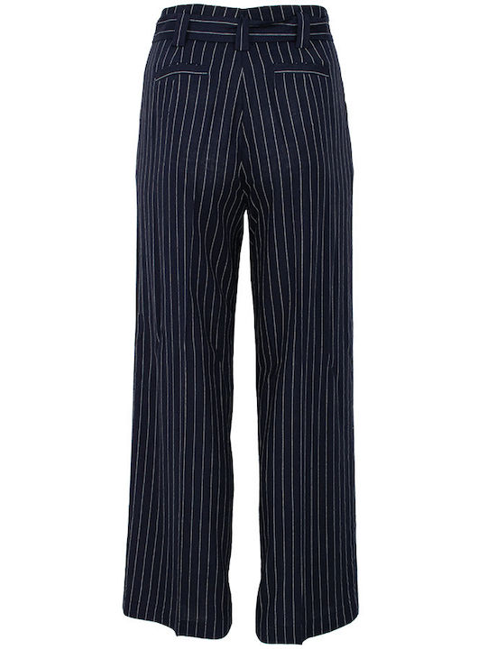 Dama Tesatura Pantaloni Cu dungi Albastru